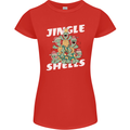 Jingle Shell Funny Christmas Tortoise Turtle Xmas Womens Petite Cut T-Shirt Red