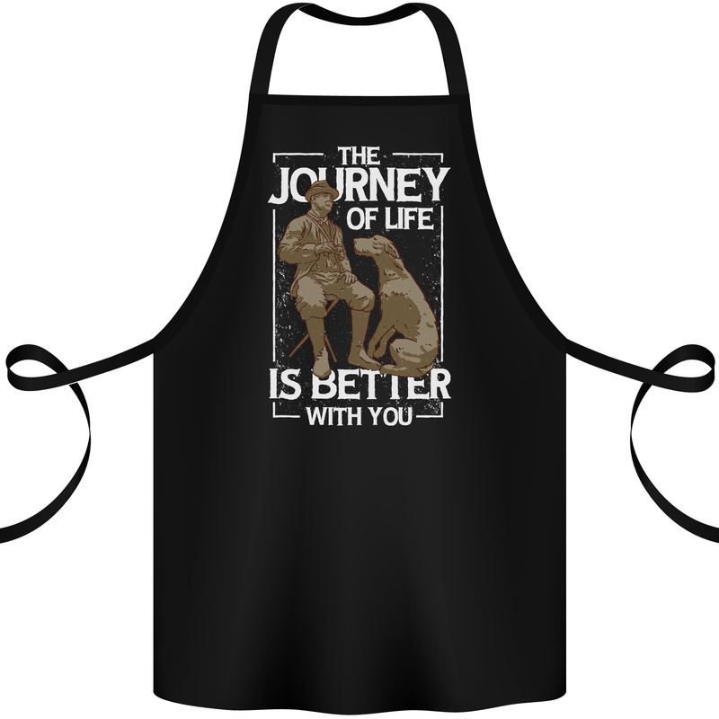 Journey of Life Old Man and Dog Cotton Apron 100% Organic Black