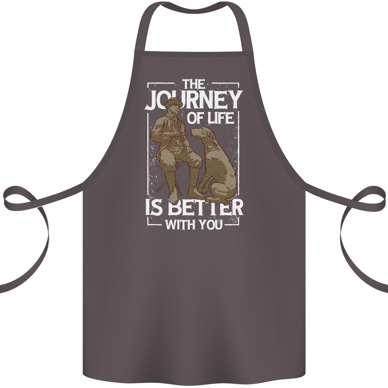 Journey of Life Old Man and Dog Cotton Apron 100% Organic Dark Grey