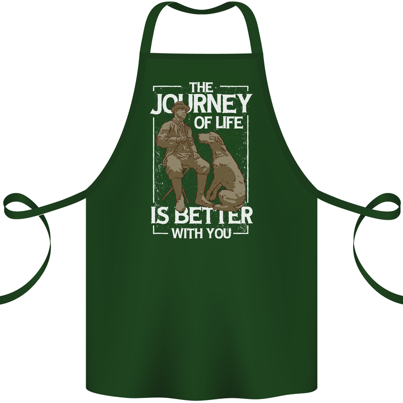 Journey of Life Old Man and Dog Cotton Apron 100% Organic Forest Green