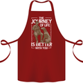 Journey of Life Old Man and Dog Cotton Apron 100% Organic Maroon