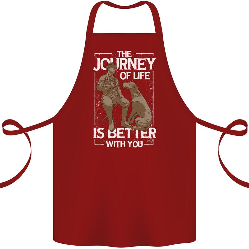 Journey of Life Old Man and Dog Cotton Apron 100% Organic Maroon