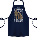 Journey of Life Old Man and Dog Cotton Apron 100% Organic Navy Blue