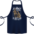 Journey of Life Old Man and Dog Cotton Apron 100% Organic Navy Blue