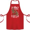 Journey of Life Old Man and Dog Cotton Apron 100% Organic Red