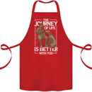 Journey of Life Old Man and Dog Cotton Apron 100% Organic Red