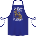 Journey of Life Old Man and Dog Cotton Apron 100% Organic Royal Blue