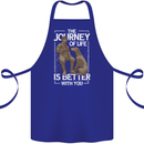 Journey of Life Old Man and Dog Cotton Apron 100% Organic Royal Blue