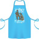Journey of Life Old Man and Dog Cotton Apron 100% Organic Turquoise