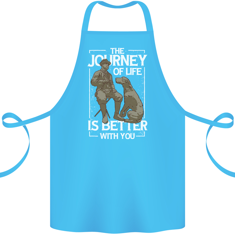 Journey of Life Old Man and Dog Cotton Apron 100% Organic Turquoise