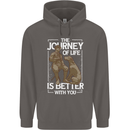 Journey of Life Old Man and Dog Mens 80% Cotton Hoodie Charcoal