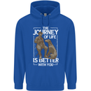 Journey of Life Old Man and Dog Mens 80% Cotton Hoodie Royal Blue