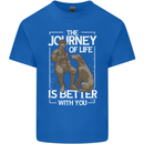 Journey of Life Old Man and Dog Mens Cotton T-Shirt Tee Top Royal Blue