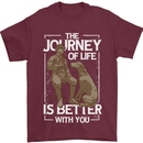 Journey of Life Old Man and Dog Mens T-Shirt 100% Cotton Maroon