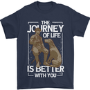 Journey of Life Old Man and Dog Mens T-Shirt 100% Cotton Navy Blue