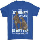 Journey of Life Old Man and Dog Mens T-Shirt 100% Cotton Royal Blue