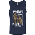 Journey of Life Old Man and Dog Mens Vest Tank Top Navy Blue