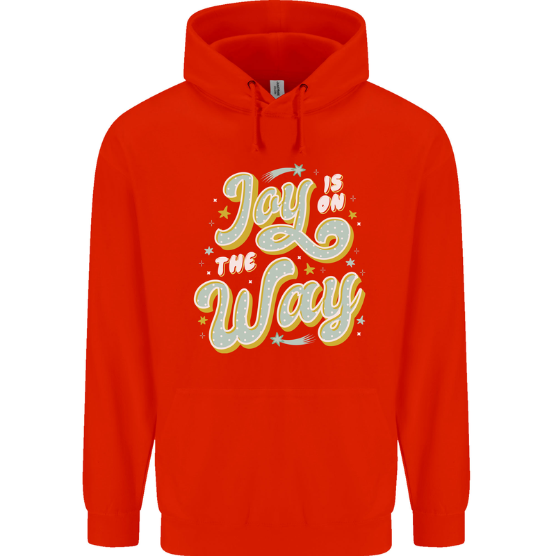 Joy On the Way New Baby Pregnancy Pregnant Childrens Kids Hoodie Bright Red