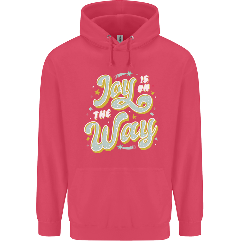 Joy On the Way New Baby Pregnancy Pregnant Childrens Kids Hoodie Heliconia
