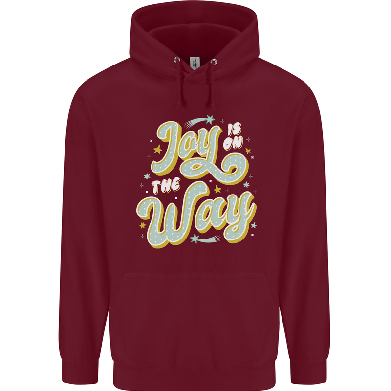 Joy On the Way New Baby Pregnancy Pregnant Childrens Kids Hoodie Maroon