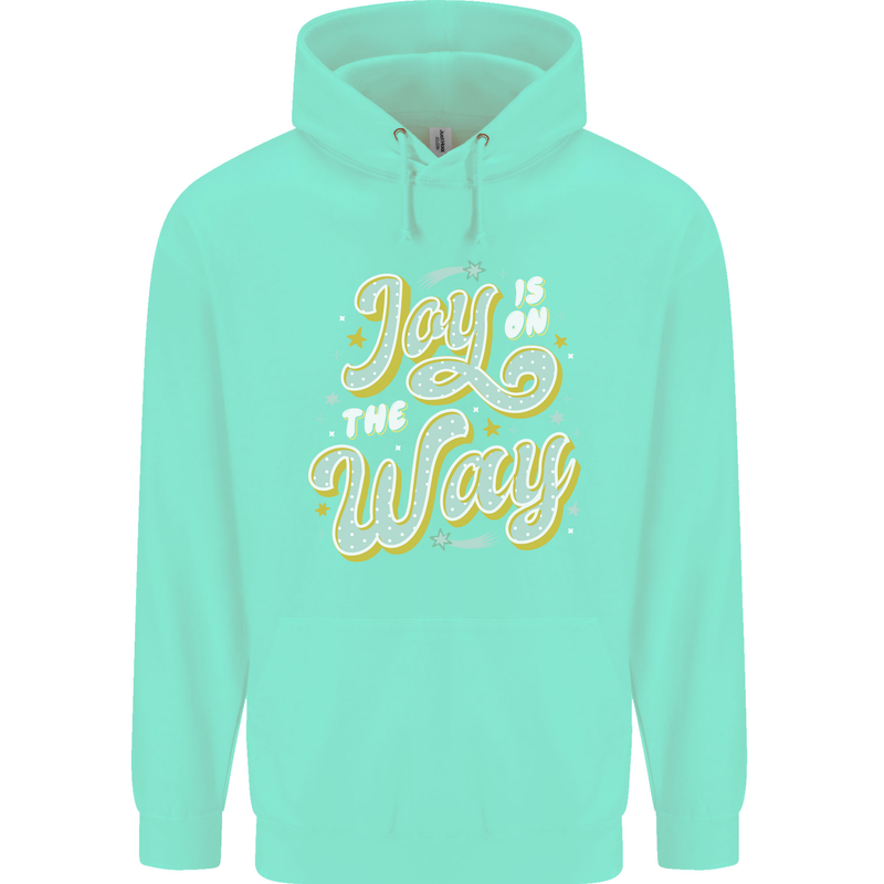 Joy On the Way New Baby Pregnancy Pregnant Childrens Kids Hoodie Peppermint