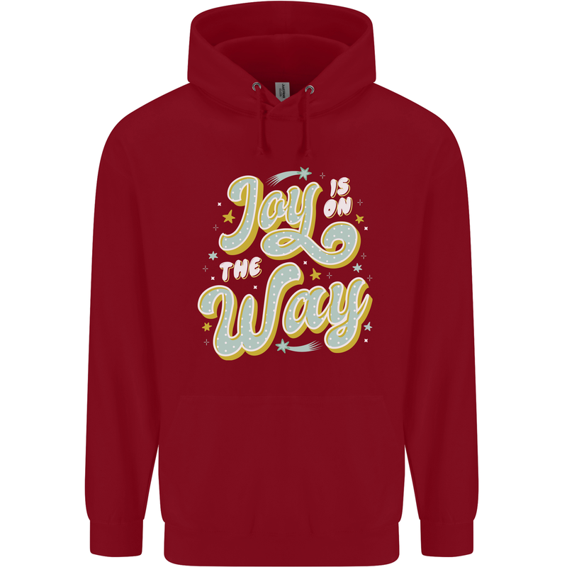 Joy On the Way New Baby Pregnancy Pregnant Childrens Kids Hoodie Red