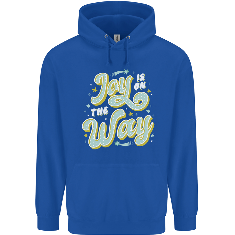 Joy On the Way New Baby Pregnancy Pregnant Childrens Kids Hoodie Royal Blue