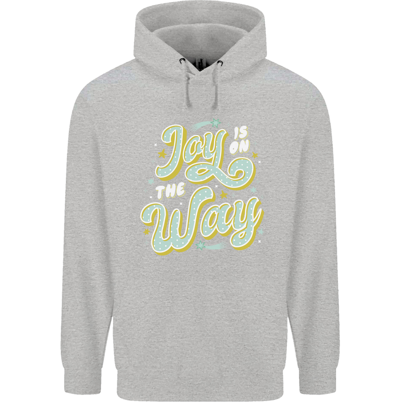 Joy On the Way New Baby Pregnancy Pregnant Childrens Kids Hoodie Sports Grey
