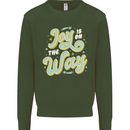 Joy On the Way New Baby Pregnancy Pregnant Kids Sweatshirt Jumper Forest Green