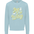Joy On the Way New Baby Pregnancy Pregnant Kids Sweatshirt Jumper Light Blue