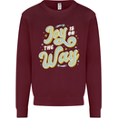 Joy On the Way New Baby Pregnancy Pregnant Kids Sweatshirt Jumper Maroon