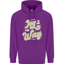 Joy On the Way New Baby Pregnancy Pregnant Mens 80% Cotton Hoodie Purple