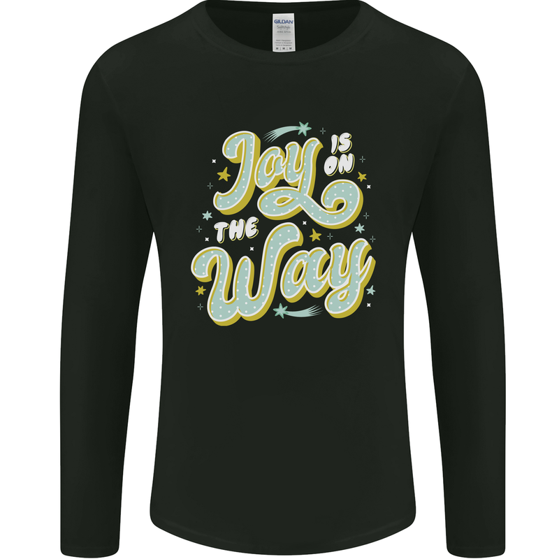 Joy On the Way New Baby Pregnancy Pregnant Mens Long Sleeve T-Shirt Black