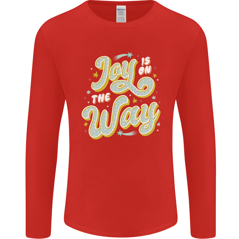 Joy On the Way New Baby Pregnancy Pregnant Mens Long Sleeve T-Shirt Red