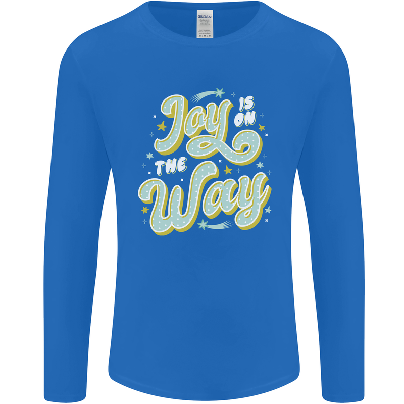 Joy On the Way New Baby Pregnancy Pregnant Mens Long Sleeve T-Shirt Royal Blue