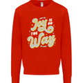 Joy On the Way New Baby Pregnancy Pregnant Mens Sweatshirt Jumper Bright Red