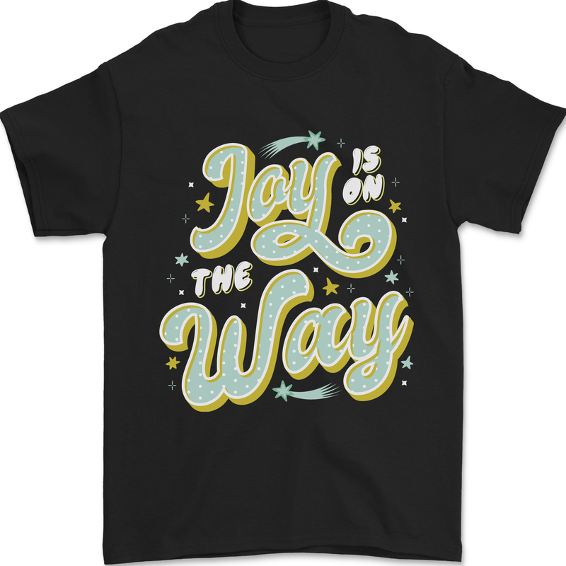 Joy On the Way New Baby Pregnancy Pregnant Mens T-Shirt 100% Cotton Black