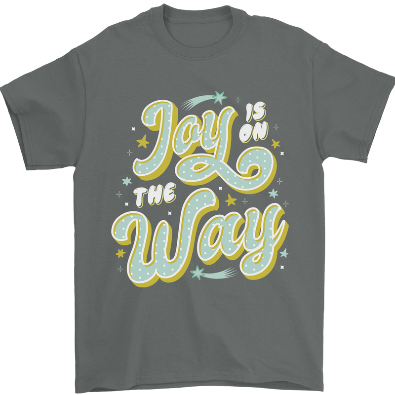 Joy On the Way New Baby Pregnancy Pregnant Mens T-Shirt 100% Cotton Charcoal
