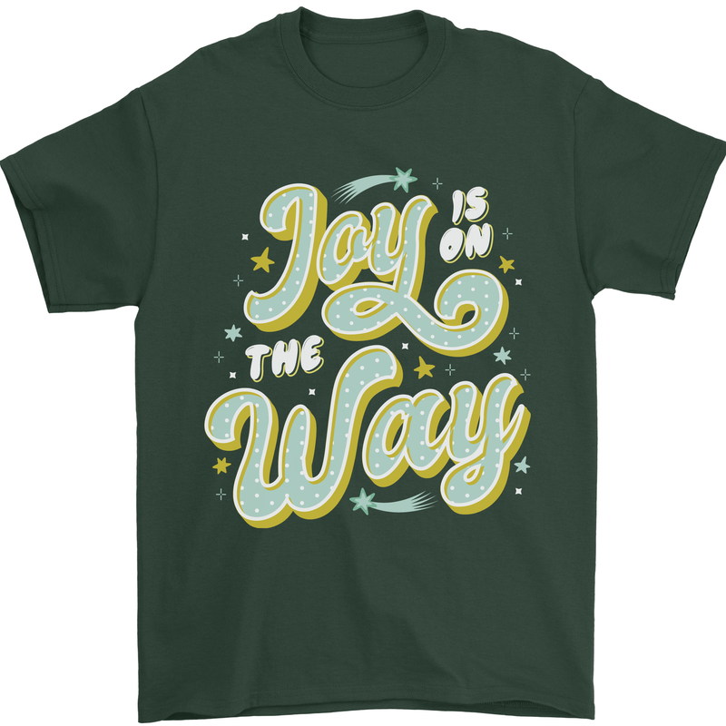 Joy On the Way New Baby Pregnancy Pregnant Mens T-Shirt 100% Cotton Forest Green
