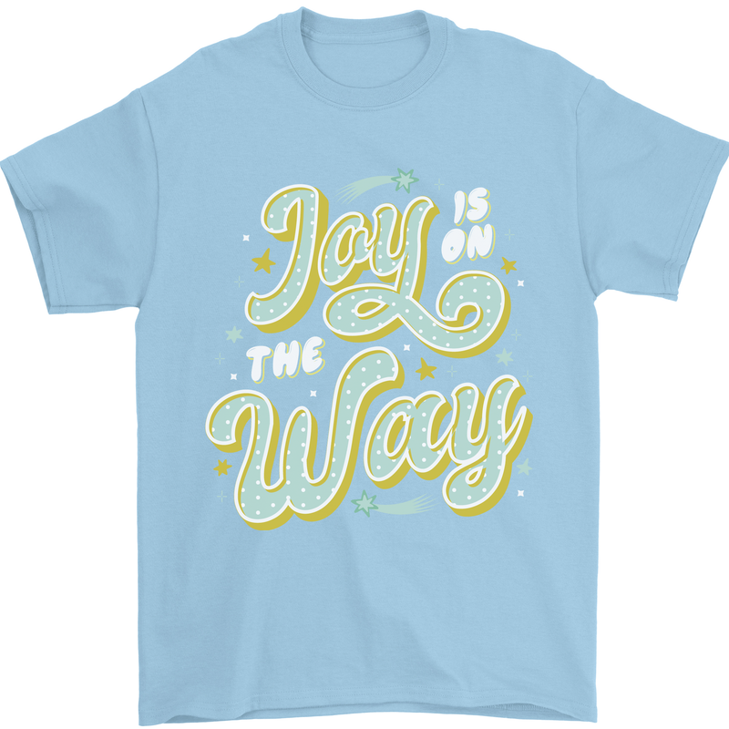 Joy On the Way New Baby Pregnancy Pregnant Mens T-Shirt 100% Cotton Light Blue