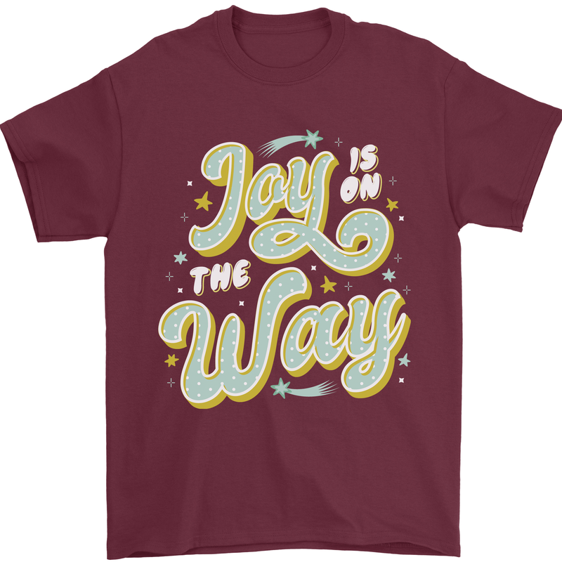 Joy On the Way New Baby Pregnancy Pregnant Mens T-Shirt 100% Cotton Maroon