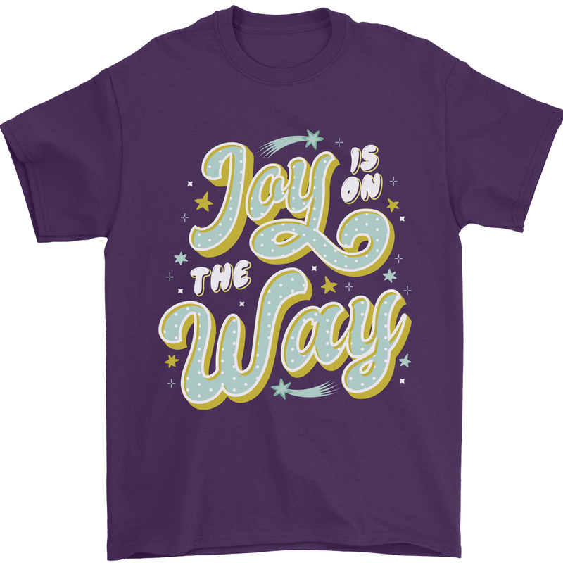 Joy On the Way New Baby Pregnancy Pregnant Mens T-Shirt 100% Cotton Purple