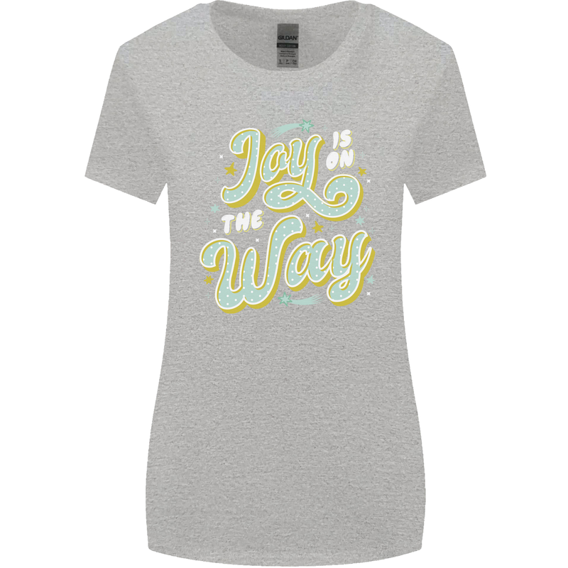 Joy On the Way New Baby Pregnancy Pregnant Womens Wider Cut T-Shirt Sports Grey