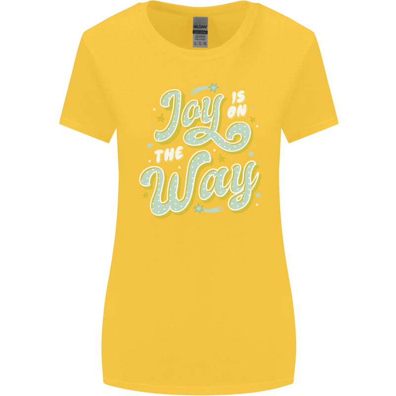 Joy On the Way New Baby Pregnancy Pregnant Womens Wider Cut T-Shirt Yellow