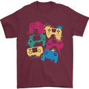 Joystick Art Gaming Gamer Controller Video Game Mens T-Shirt 100% Cotton Maroon