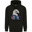 July 4th American Eagle With USA Flag Childrens Kids Hoodie Black