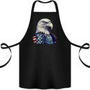July 4th American Eagle With USA Flag Cotton Apron 100% Organic Black