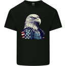 July 4th American Eagle With USA Flag Kids T-Shirt Childrens Black