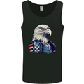 July 4th American Eagle With USA Flag Mens Vest Tank Top Black