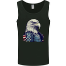 July 4th American Eagle With USA Flag Mens Vest Tank Top Black